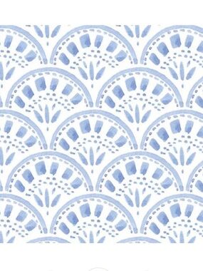 Cailini Coastal Riley Scallop Sky Blue Wallpaper